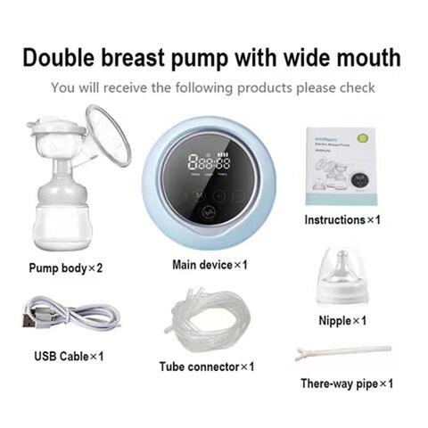 Extractor de Leche Eléctrico Doble con Tubo Largo, Pantalla LCD, Succión, Modos de Masaje y Extracción, Duradero, Precio de Fábrica