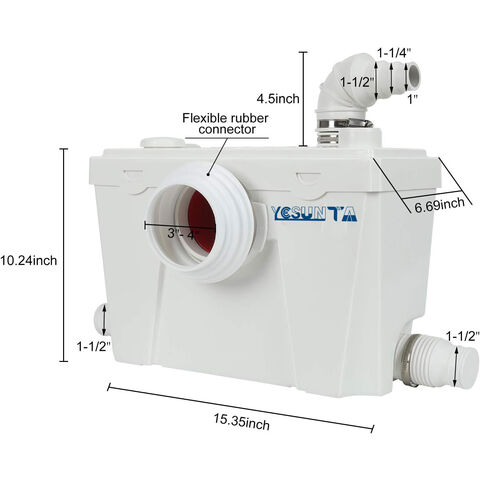 FLO500 Nouvelle Pompe de Macération avec Fonction Inverse Broyeur Sanitaire Automatique Pompe à Eaux Usées pour Salle de Bain