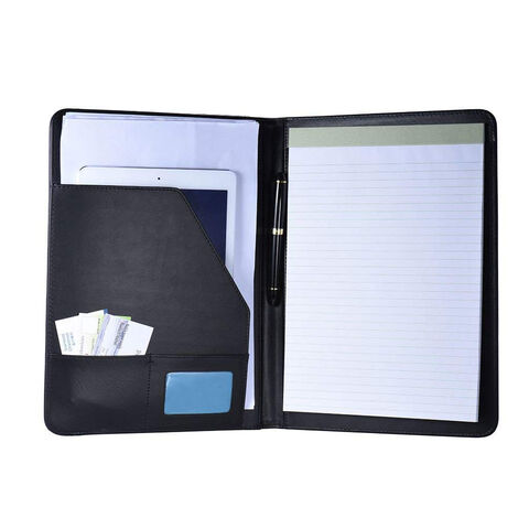 Wasserdichte Laptop-Tasche aus Leder, Reißverschluss-Tablethülle, marineblaue Laptoptasche, kundenspezifische Dokumententasche