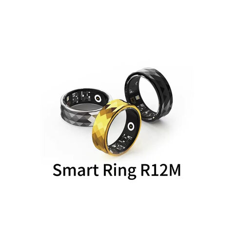 Anillo Inteligente R12 Monitor de Salud y Sueño Ritmo Cardíaco Oxígeno en Sangre Anillos Inteligentes para Hombre