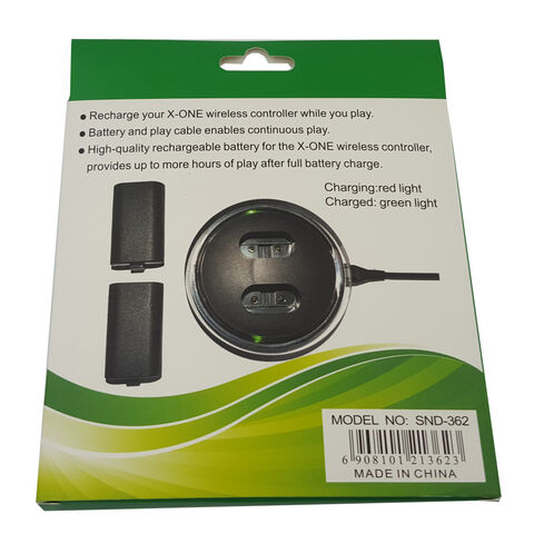 Estación de Carga Dual para Paquete de Baterías Recargables de Controlador Inalámbrico X-box One con 2*400mAh
