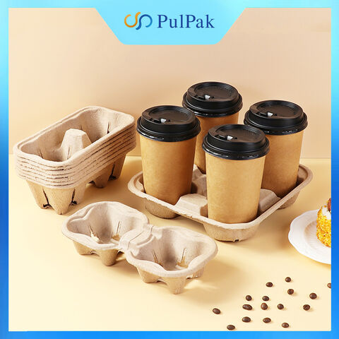 Dudukan cangkir pulp kertas sekali pakai, tempat cangkir kopi takeaway, grosir tempat cangkir sekali pakai untuk cangkir kopi