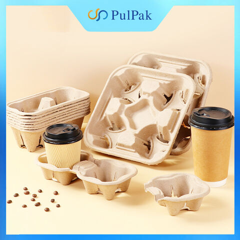 Dudukan cangkir pulp kertas sekali pakai, tempat cangkir kopi takeaway, grosir tempat cangkir sekali pakai untuk cangkir kopi