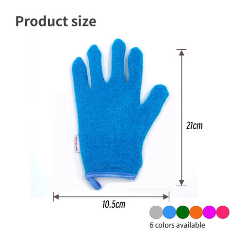 OEM Günstige Bunte Fünf-Finger-Duschbadetuch-Badehandschuhe Rücken-Peeling-Pad Körper-Peeling Rückenwäscher