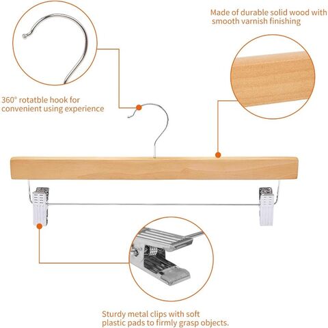 Perchas de Madera al por Mayor Directo de Fábrica, Paquete de 5 Unidades, para Almacenamiento de Ropa y Pantalones en el Hogar, en Oferta Promocional