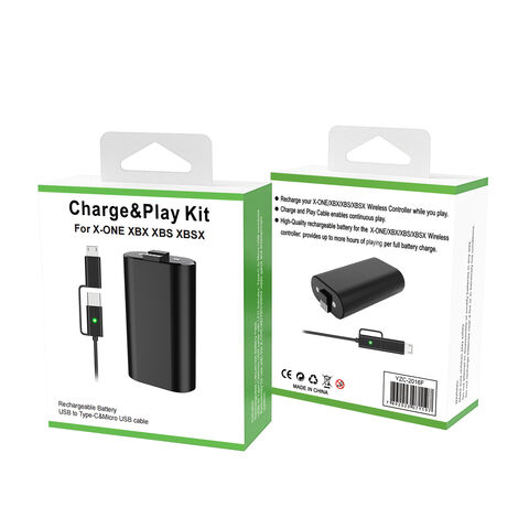 Paket Baterai Isi Ulang Pengisian Cepat untuk Kontroler X-box Series X|S/X-box One dengan Kabel Pengisian USB C dan Micro USB 1.5M