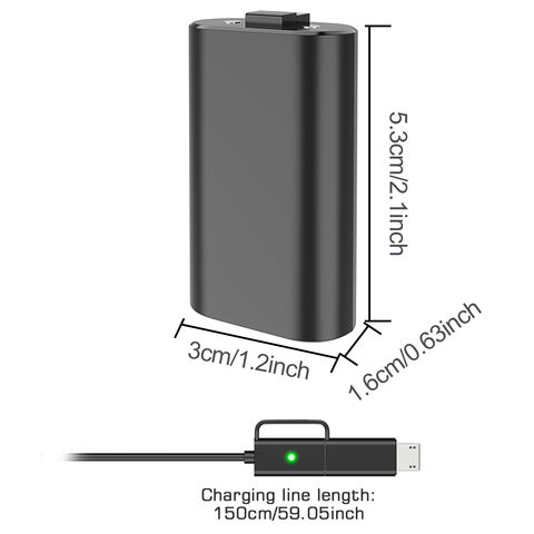 Paket Baterai Isi Ulang Pengisian Cepat untuk Kontroler X-box Series X|S/X-box One dengan Kabel Pengisian USB C dan Micro USB 1.5M