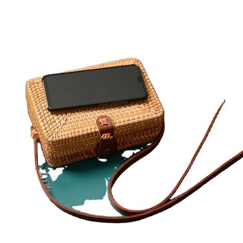 Sacs de plage de style simple et moderne pour femmes, sacs à bandoulière crochetés, sacs de voyage portables de forme ronde et carrée pour l'extérieur