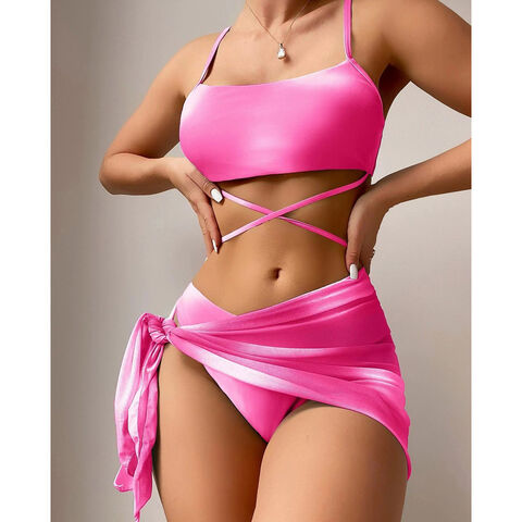 Bikinis pour femmes 2026 en polyester de différents coloris, design tendance, maillots de bain frais et confortables pour voyages d'été en extérieur et à la plage
