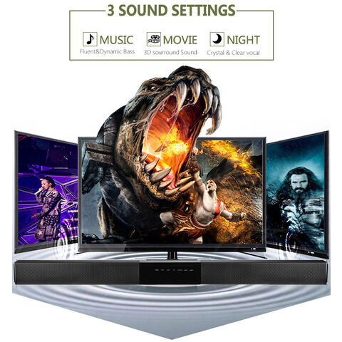 Barra de sonido ultra delgada OEM para TV con control táctil para altavoces de cine en casa, barra de sonido para TV con entradas HDMI/Bluetooth/ópticas