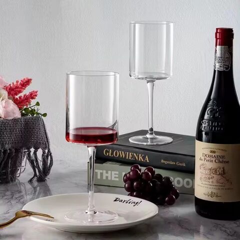 410ml Straight Highball Champagnergläser Haushalts-Kristall Bleifreies Glas Rotwein Kristall Stiel Weinglas