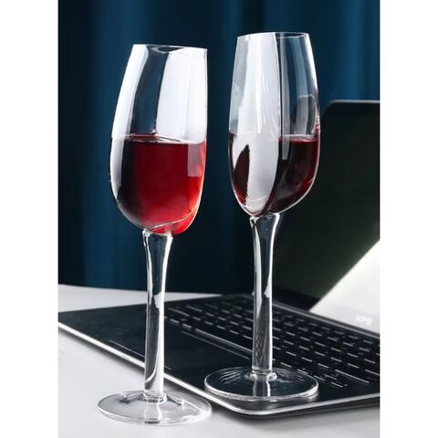 Gobelet de Verre à Vin Rouge à Longue Tige, Design de Luxe en Cristal Personnalisé pour Mariages, Sans Plomb