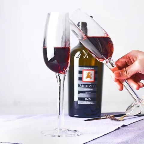 Gobelet de Verre à Vin Rouge à Longue Tige, Design de Luxe en Cristal Personnalisé pour Mariages, Sans Plomb