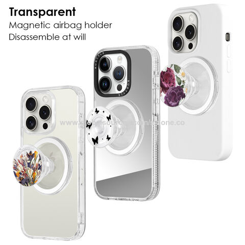Großhandel für MagSafe Handyhalterungen, kundenspezifische transparente Handyhalterung mit N52 Starkmagneten, Blanko-Handygriff