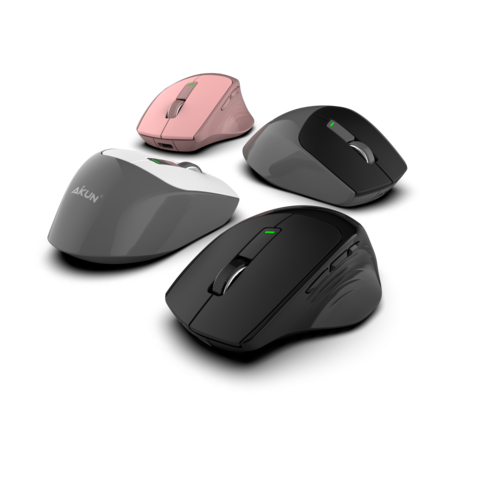 Souris Bluetooth sans fil Aikun avec double version 5.0+4.0, Souris silencieuse avec 5 boutons et molette en aluminium haute vitesse