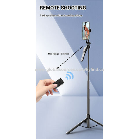 Grosir OEM/ODM Harga Pabrik Tongkat Selfie Tinggi Tripod untuk Livestreaming, Vlogging, Perjalanan, Kompatibel dengan Ponsel iOS & Android