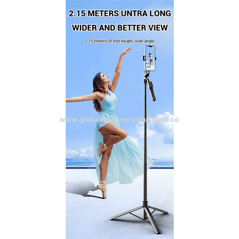 Grosir OEM/ODM Harga Pabrik Tongkat Selfie Tinggi Tripod untuk Livestreaming, Vlogging, Perjalanan, Kompatibel dengan Ponsel iOS & Android