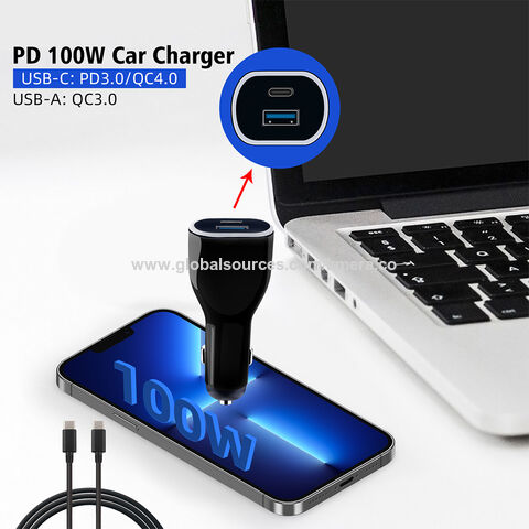 Cargador de Coche para Portátil Tipo C de 100W