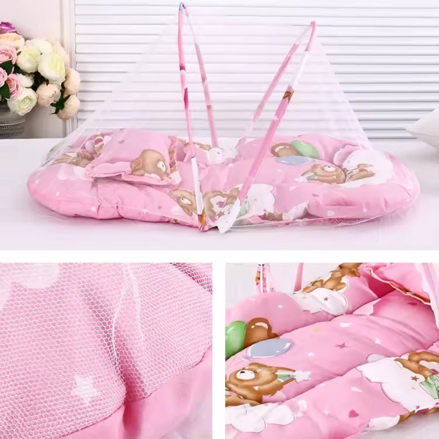 Baby Sleeping Printed Bed With Mosquito Net and Pillow main image 0