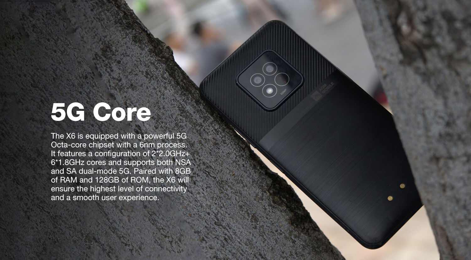Agm X6 5g Rugged Phone 5000mah Android 14 Temperature Measurement Phone ...