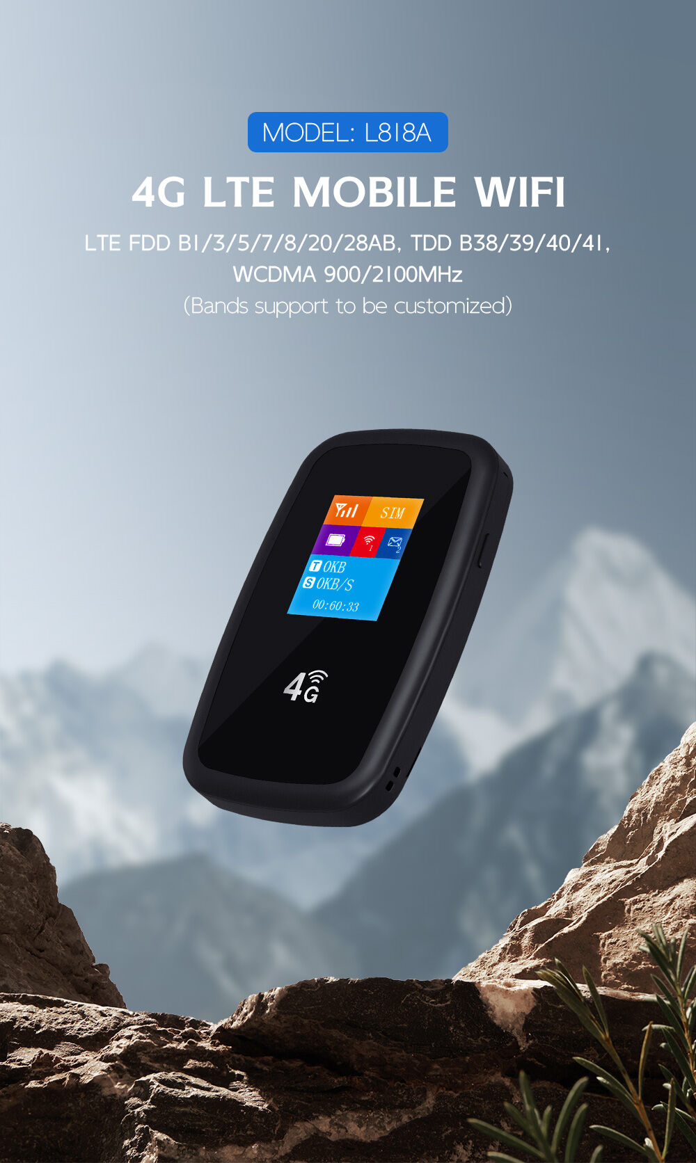 L818a Lcd Screen Mobile Wifi Mobile Mifis Unlocked Lte Advanced