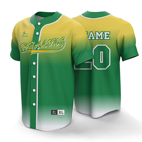 Camisola de beisebol sublimada da moda, 100% poliéster, camisola de beisebol personalizada