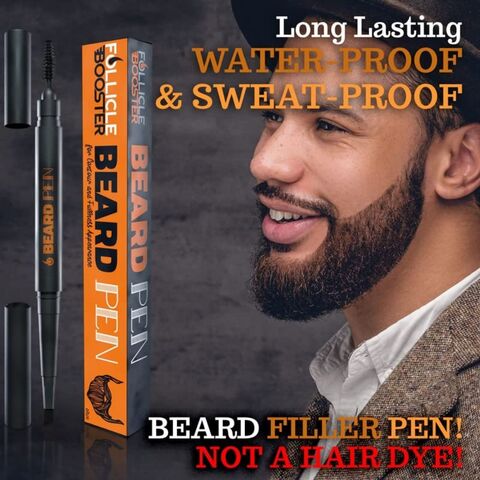 Lápiz Rellenador de Barba para Hombre, Estilismo de Barbero, Lápiz de Aseo Color Negro, Larga Duración, Resistente al Agua y al Sudor