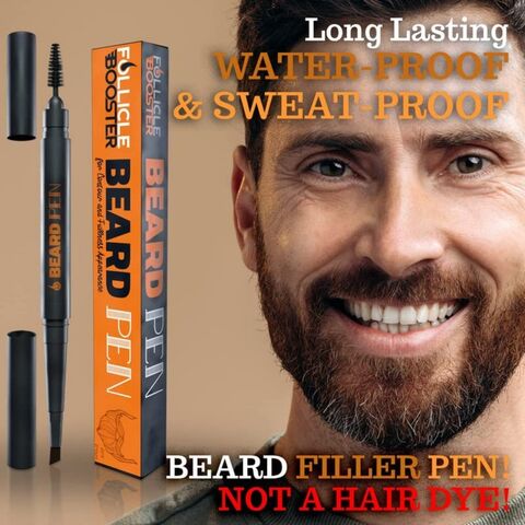 Lápiz Rellenador de Barba para Hombre, Estilismo de Barbero, Lápiz de Aseo Color Negro, Larga Duración, Resistente al Agua y al Sudor