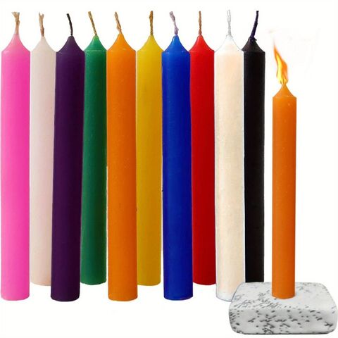 Bougies Bâtons Promotionnelles de 10 cm Sans Parfum en Couleurs Assorties pour Célébrations et Décoration Intérieure en Gros