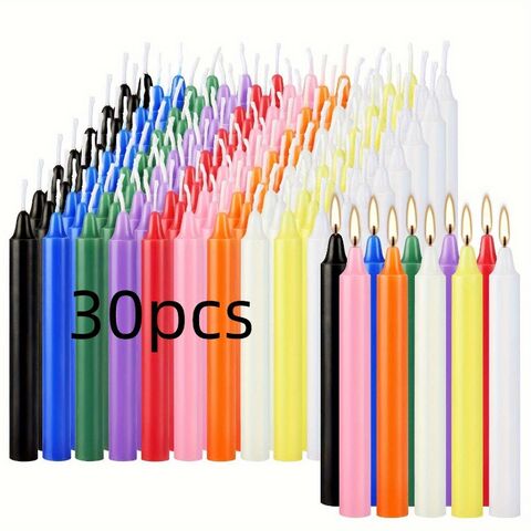 Bougies Bâtons Promotionnelles de 10 cm Sans Parfum en Couleurs Assorties pour Célébrations et Décoration Intérieure en Gros