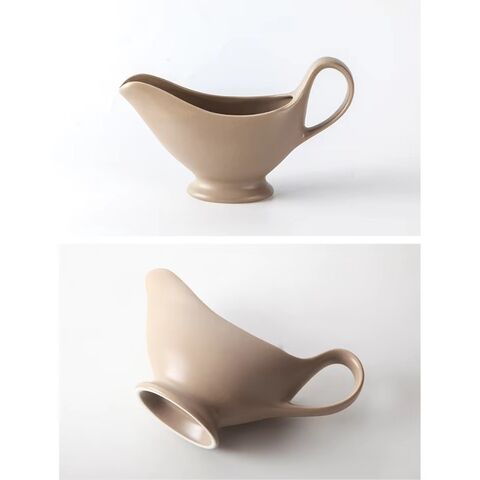 Molheira de cerâmica fosca para restaurante, louça de porcelana para hotel, jarro de leite com esmalte