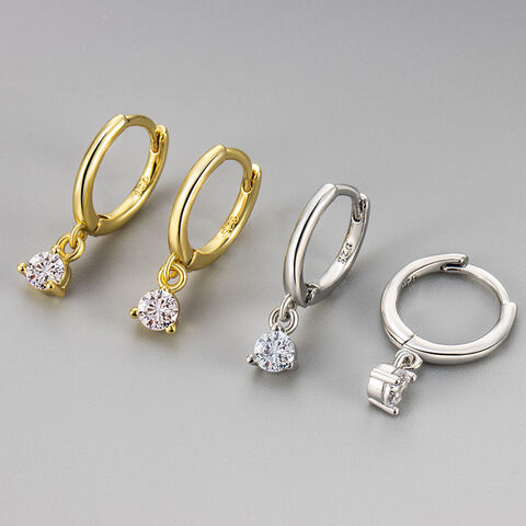 Trendige 925er Silber Schmuck Klarer Zirkonia Tropfen Ohrringe 925 Sterling Silber Vergoldete Ohrringe Schmuck Damen