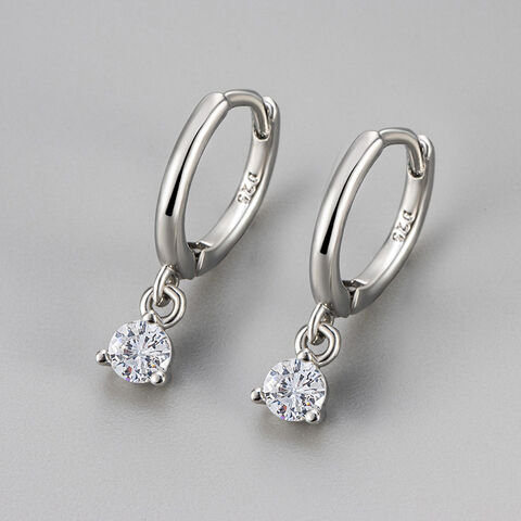 Trendige 925er Silber Schmuck Klarer Zirkonia Tropfen Ohrringe 925 Sterling Silber Vergoldete Ohrringe Schmuck Damen