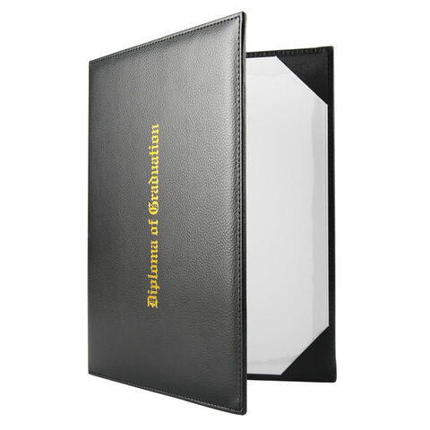 Carpeta Personalizada para Contratos, Portada Negra, Porta Certificados, Carpeta Azul de Cuero para Diplomas