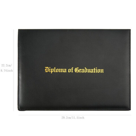 Carpeta Personalizada para Contratos, Portada Negra, Porta Certificados, Carpeta Azul de Cuero para Diplomas