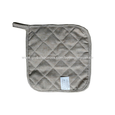 Guantes de cocina estampados baratos de poliéster reciclado y algodón mixto, resistentes al calor, para uso diario con relleno