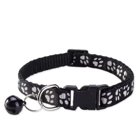 Collar para Mascotas Multicolor con Estampado de Dibujos Animados, Collar Ajustable con Hebilla de Nylon y Campanas para Cachorros, Perros y Gatos