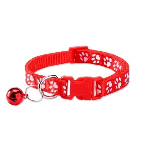 Collar para Mascotas Multicolor con Estampado de Dibujos Animados, Collar Ajustable con Hebilla de Nylon y Campanas para Cachorros, Perros y Gatos