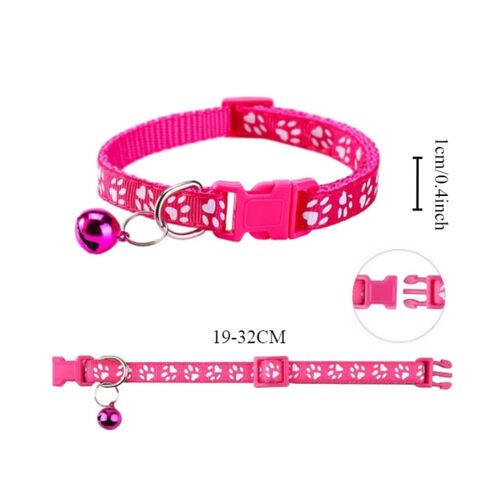 Collar para Mascotas Multicolor con Estampado de Dibujos Animados, Collar Ajustable con Hebilla de Nylon y Campanas para Cachorros, Perros y Gatos