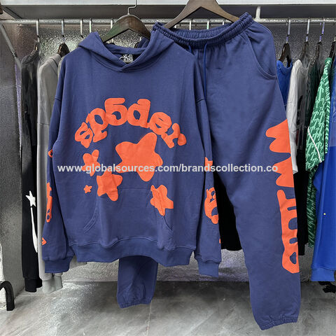 Trendy Brand Sp5der Printed 2 Pcs Tracksuits For Men And