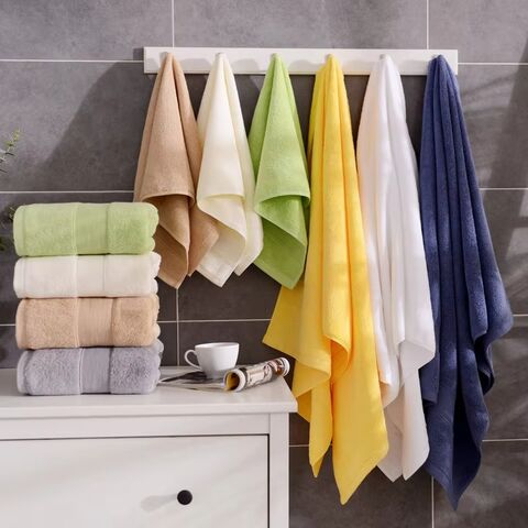 Toallas de baño extragrandes, sólidas, duraderas, de algodón 100% suave y absorbente con logo personalizado para el hogar