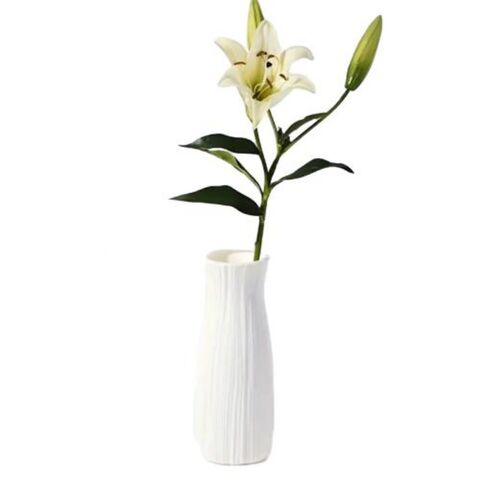 Großhandel 3er-Set Blumenvase Weiß Schlichte Kunststoffvasen Wohnkultur