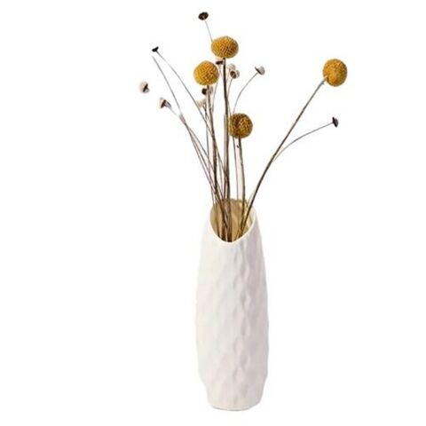 Großhandel 3er-Set Blumenvase Weiß Schlichte Kunststoffvasen Wohnkultur