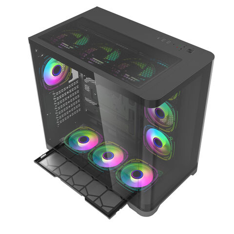 Gabinete Gamer de Vidro Temperado Panorâmico, Torre Completa, Gabinete ATX para PC, 24 anos de Fábrica