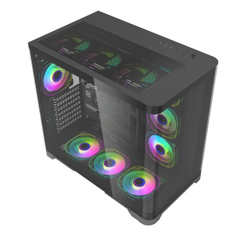 Gabinete Gamer de Vidro Temperado Panorâmico, Torre Completa, Gabinete ATX para PC, 24 anos de Fábrica
