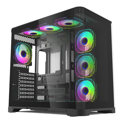Gabinete Gamer de Vidro Temperado Panorâmico, Torre Completa, Gabinete ATX para PC, 24 anos de Fábrica