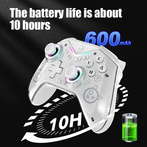 Manette de Jeu Sans Fil avec Joystick Hall, Programmable, Lumière RVB Réglable, pour NS-Switch/Steam/PC/Smartphone/iOS/Android