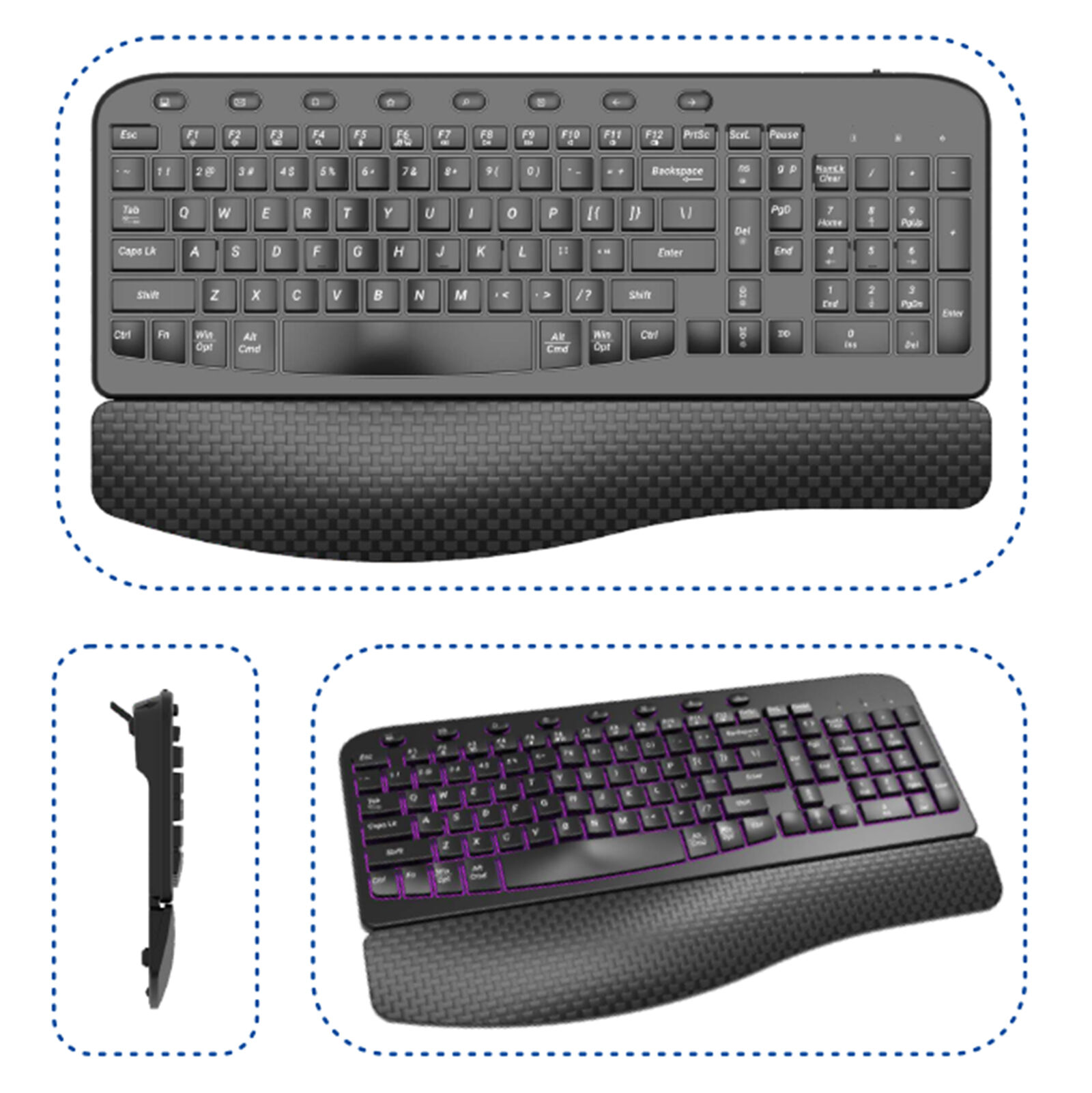 Bluetooth Keyboard KOPJIPPOM Backlit Wireless Keyboard,