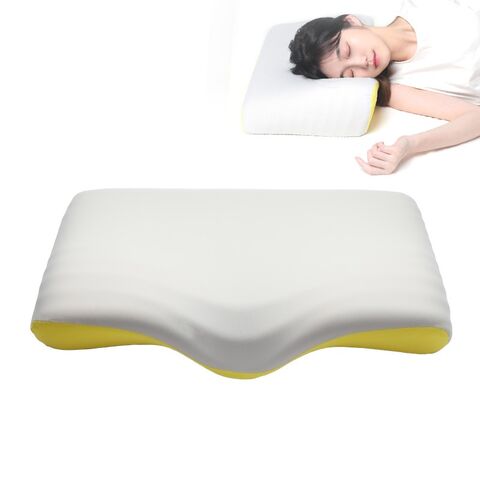 Almohadas de espuma viscoelástica con forma de mariposa MU de gran venta, almohadas cervicales transpirables de rebote lento, almohada de memoria para protección del cuello