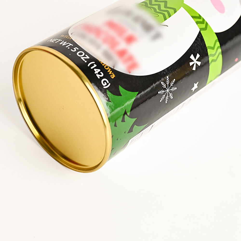 Food Grade Cylinder Box Snack Cookie Paper Tube Luxury Hot Stamping ...